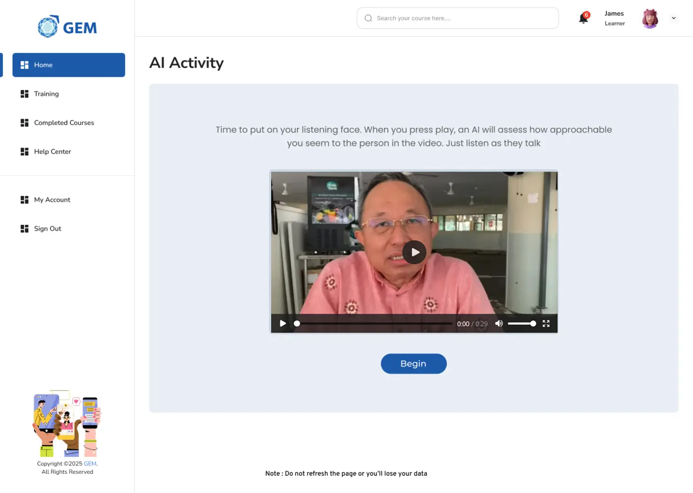 AI E-Learning & Soft-Skills Coach — AI activity view, a ai & software project by Saeed Iqbal